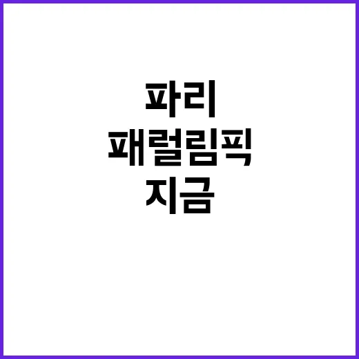 패럴림픽 파리에서 열전 시작됐다! 지금 확인하세요!