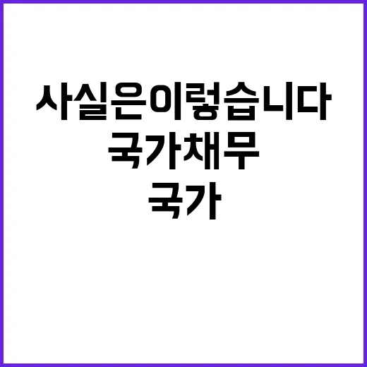 국가채무 관리 사실…