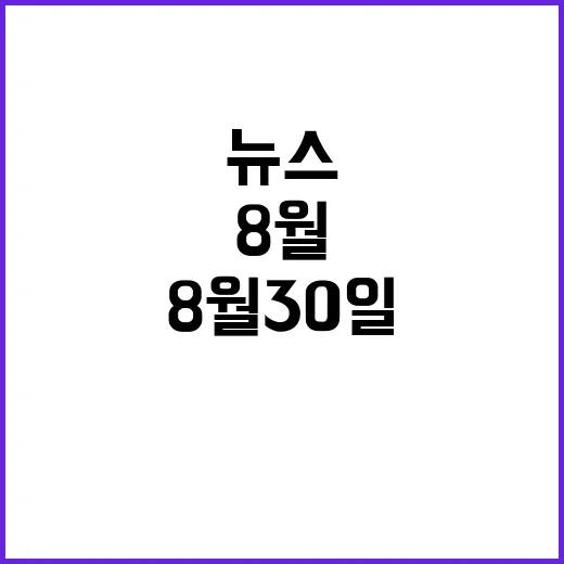 뉴스현장 8월 30일 놓치기 아쉬운 이야기들!