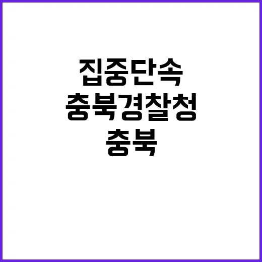 교통사고 충북경찰청 가을철 집중 단속 소식!