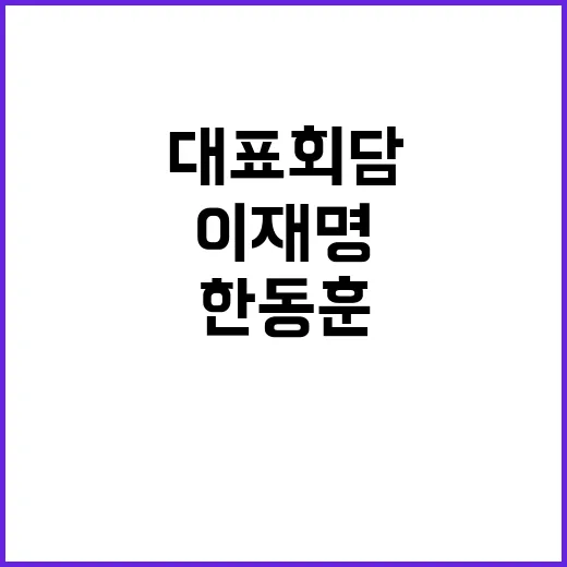 대표 회담 한동훈과 이재명 정치적 미래는?