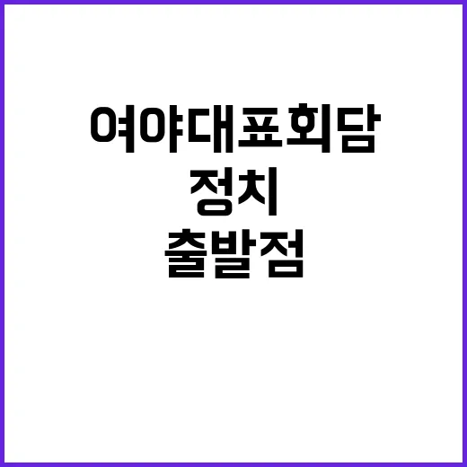 여야 대표 회담 대립 정치 청산의 출발점!