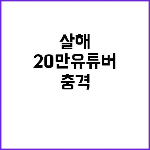 발로 차 살해 사건 20만 유튜버의 충격 진실!