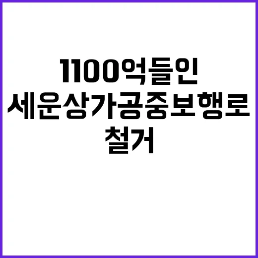 세운상가 공중보행로 1100억 들인 철거 소식!