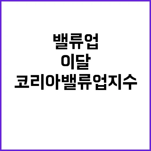 코리아 밸류업 지수…