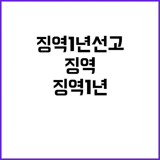 법 허점 이용 엄중한 징역 1년 선고!