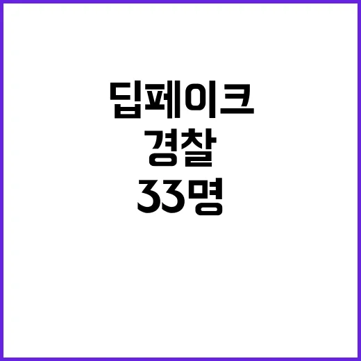 딥페이크 경찰 33명 특정한 10대 범죄자들!