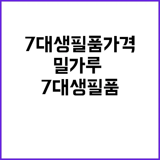 밀가루·라면 7대 생필품 가격 하락 시작!