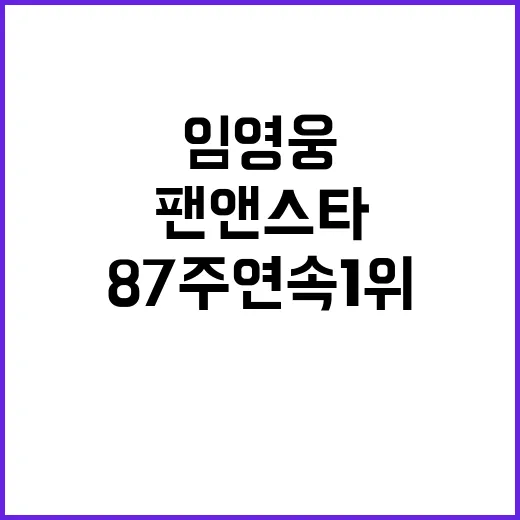 임영웅 팬앤스타 87주 연속 1위 기록 공개!