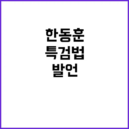 특검법 한동훈 발언…