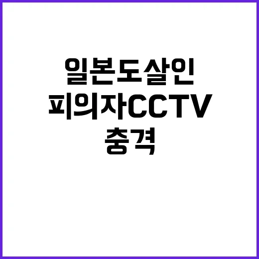 일본도 살인 피의자 CCTV 포착 충격의 순간!