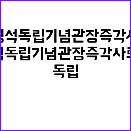 김형석 독립기념관장 즉각 사퇴 요구 사건 발생!