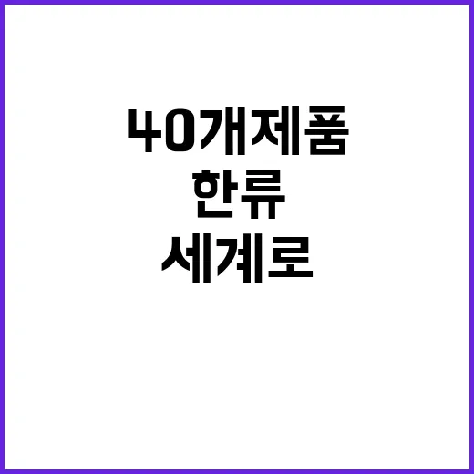 한류 열풍 중소기업 40개 제품 세계로 확장!