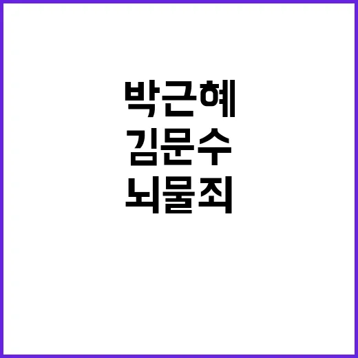 김문수 박근혜 뇌물…