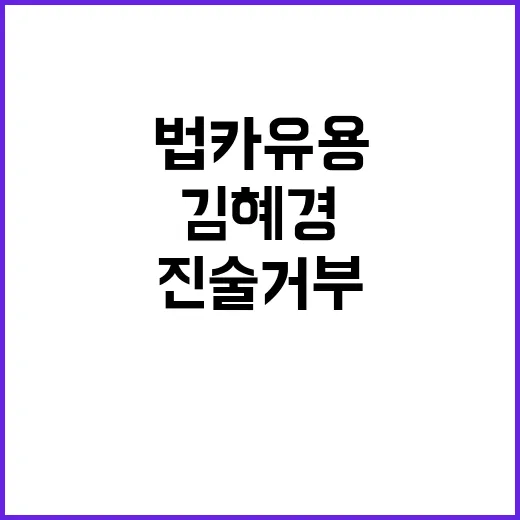 법카 유용 의혹 김혜경의 진술 거부 이유는?