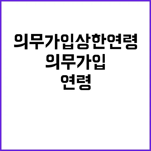 “의무가입 상한 연령 장기적 논의 과제다!”