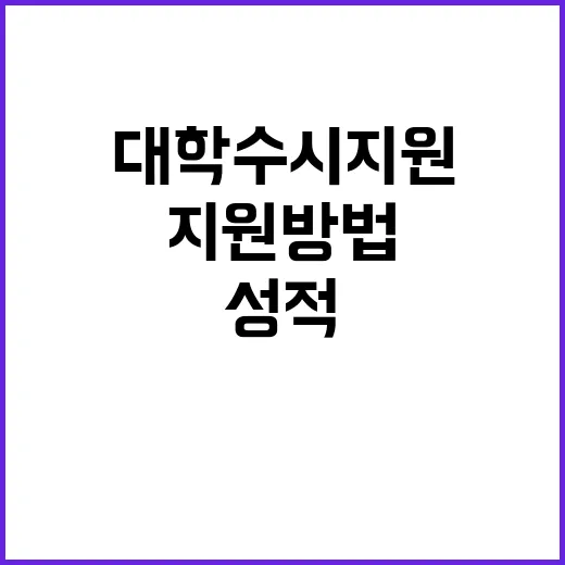 대학 수시 지원 방법 성적 우위의 비밀 공개!