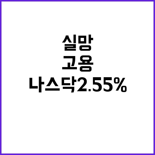 “고용 실망 나스닥 2.55% 하락 이유 공개!”