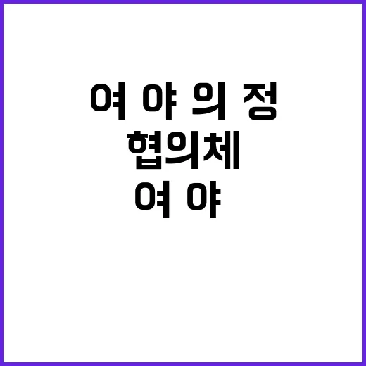 협의체 여·야·의·정 국민의 기대에 즉시 대응하자!