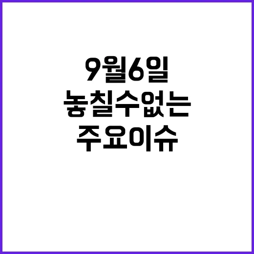 9월 6일 뉴스현장…