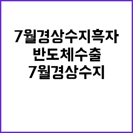 반도체 수출 7월 경상수지 흑자 91억 달러!