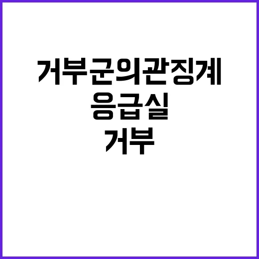 복지부 혼선…응급실 거부 군의관 징계 논란!