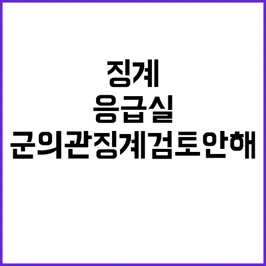 응급실 군의관 징계 검토 안 해 이유는?