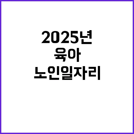 2025년 노인 일자리와 육아부담의 완벽한 해!