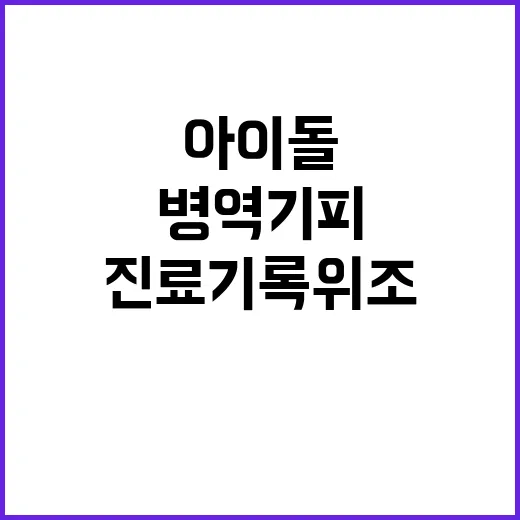 병역기피 아이돌 진료 기록 위조로 재판 진행!