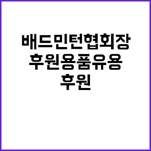 배드민턴협회장 후원…