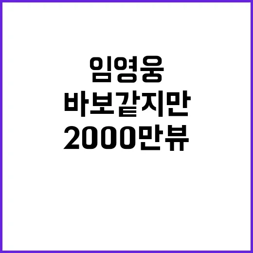 임영웅 바보 같지만 2000만뷰의 비밀 공개!