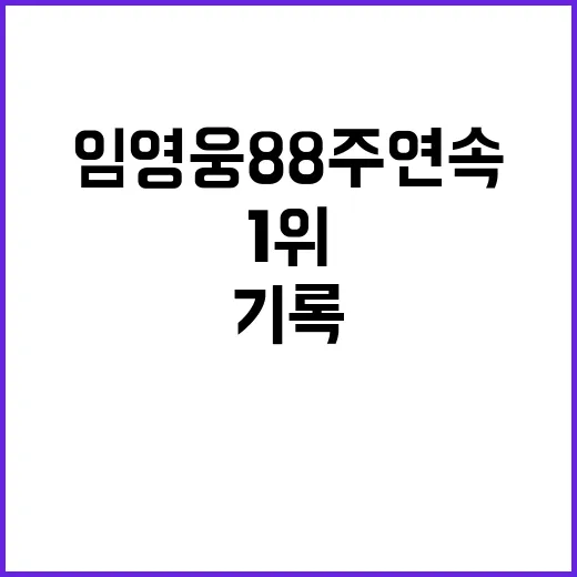 임영웅 88주 연속 1위의 놀라운 기록!