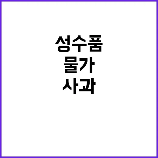 성수품 안정화 사과…