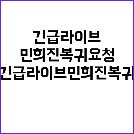 긴급 라이브 민희진…