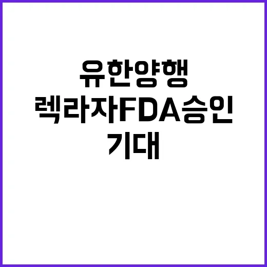 렉라자 FDA 승인 유한양행 800억원 수익 기대!