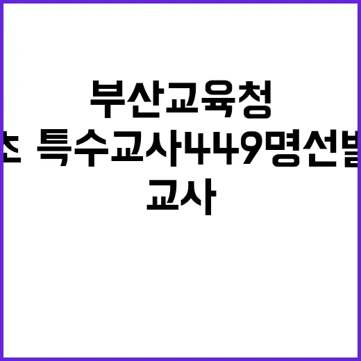 부산교육청 초·특수…