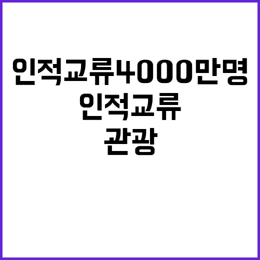 관광장관 2030년 인적 교류 4000만 명 목표!