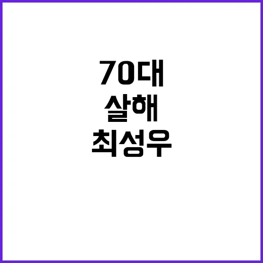 ‘70대 살해’ 최성우 충격의 신상 공개!