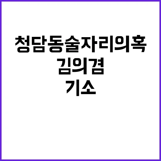 청담동 술자리 의혹 김의겸 불구속 기소 소식!