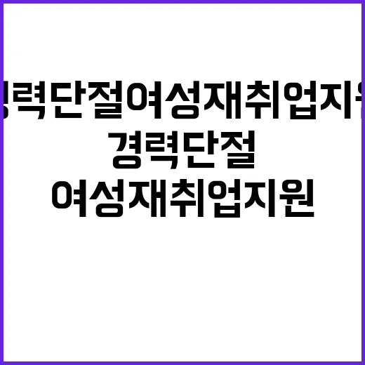 경력단절여성 재취업 지원 대책 공개!