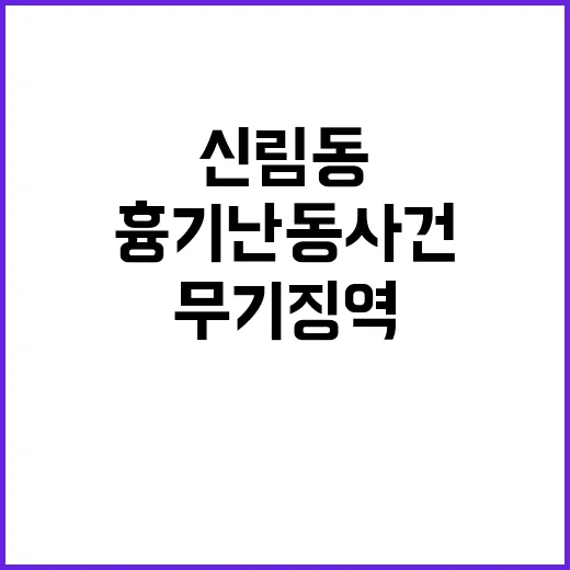 신림동 흉기 난동 사건 무기징역 판결 확정!