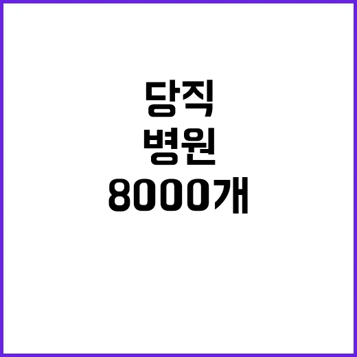 병원 운영 하루 8000개 당직 의료서비스 제공!