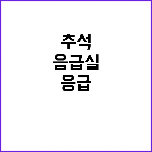 소아응급 “추석 경증 응급실 방문 자제 필요!”