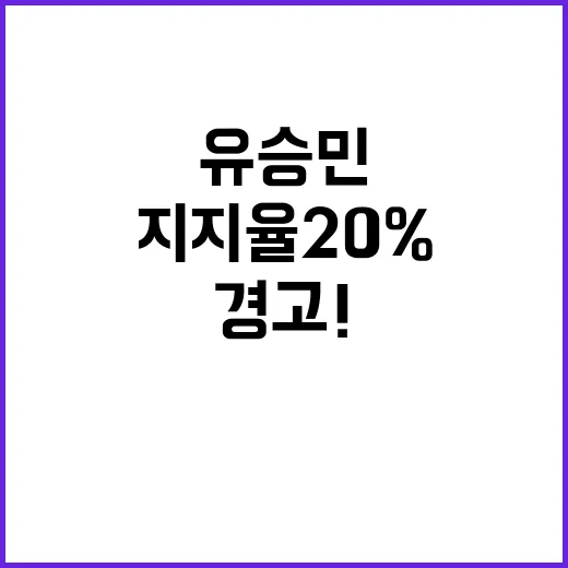 유승민 민심 경고! 지지율 20%의 무서운 진실