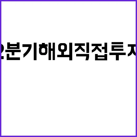 투자 감소 2분기 해외직접투자 157억 달러 어려움!