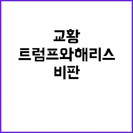 교황 트럼프와 해리스 비판… 당신의 선택은?