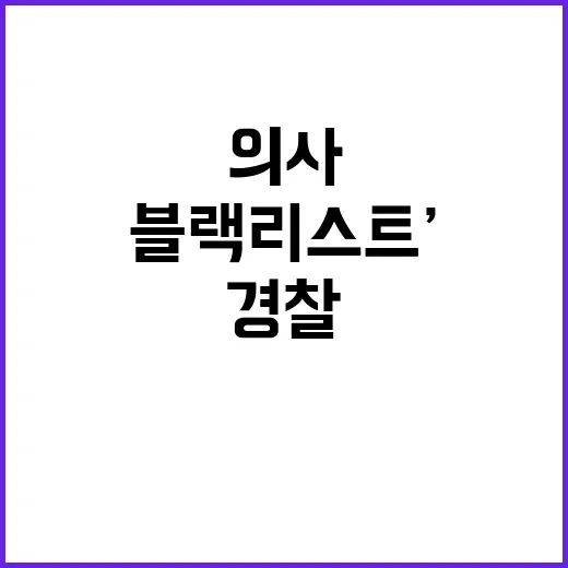 ‘의사 블랙리스트’ 경찰 수사 시민의 충격 반응!