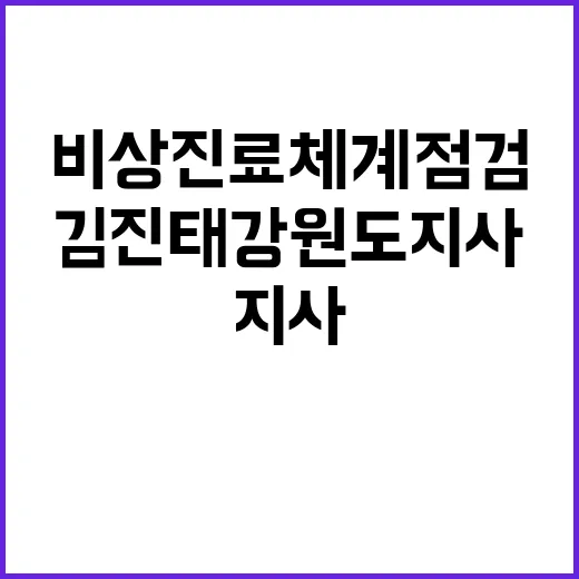 비상진료체계 점검 김진태 강원도지사 원주 방문!