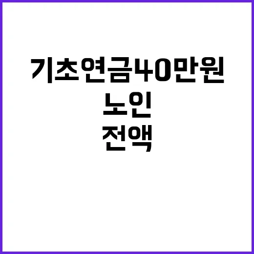 기초연금 40만원 노인 전액 수령 불가능한 이유