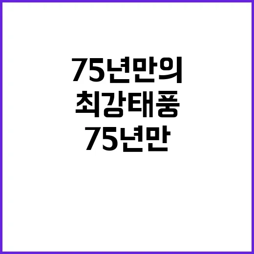 최강 태풍 75년 만의 초토화 경고!